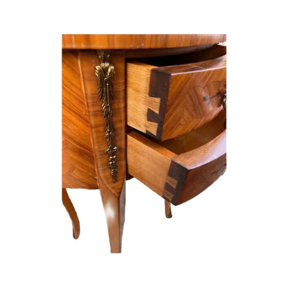 Mid 20th Century French Louis XV Style Kingwood Marquetry Inlaid Side Table.