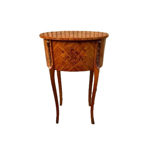 Mid 20th Century French Louis XV Style Kingwood Marquetry Inlaid Side Table.