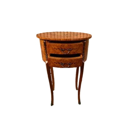 Mid 20th Century French Louis XV Style Kingwood Marquetry Inlaid Side Table.