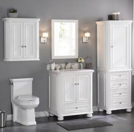 (New) White Soft Close Bathroom Wall Cabinet
