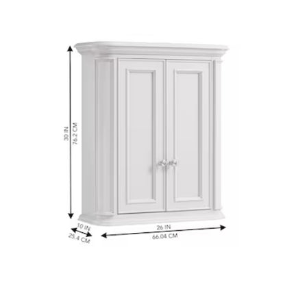 (New) White Soft Close Bathroom Wall Cabinet