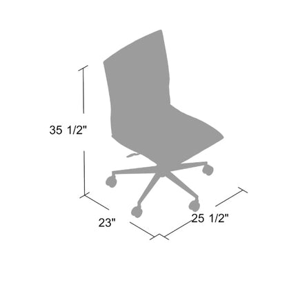 Boss Office Products Vinyl Armless Hospitality Task Chair with Casters, Brown