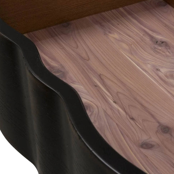 Six Drawers Dresser in Wire Brushed Antique Black Finish