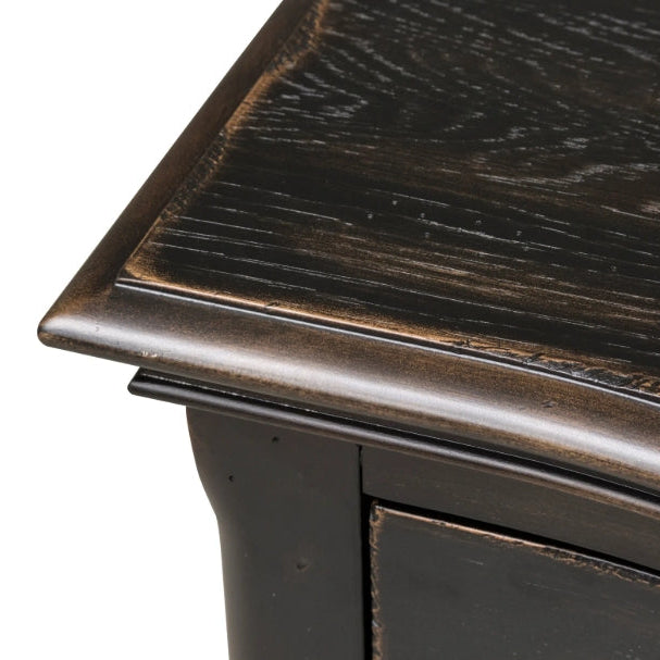 Six Drawers Dresser in Wire Brushed Antique Black Finish