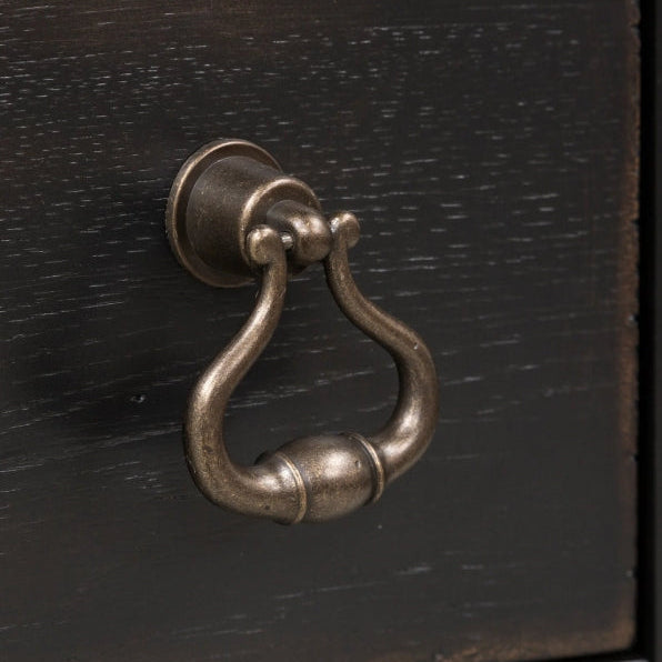 Six Drawers Dresser in Wire Brushed Antique Black Finish