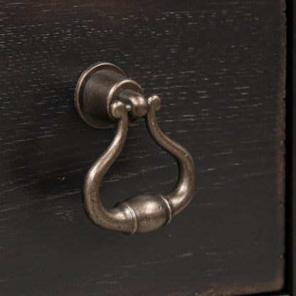 Six Drawers Dresser in Wire Brushed Antique Black Finish