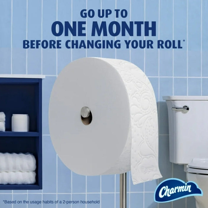 Charmin Ultra Soft Toilet Paper, Forever Roll Starter Kit, 1 Holder, 2 Rolls, 2-Ply Bath Tissue