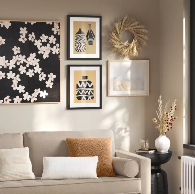 (Set of 2) 16" x 20" Vase Set I and II Framed Decorative Wall Art Set