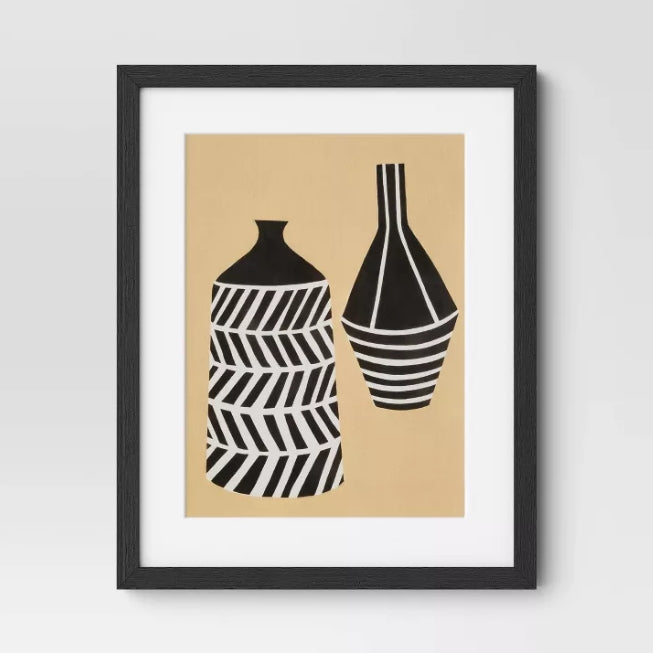 (Set of 2) 16" x 20" Vase Set I and II Framed Decorative Wall Art Set