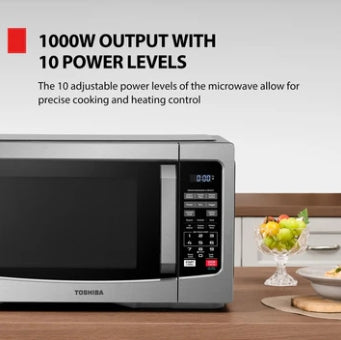 TOSHIBA EM131A5C-SS Countertop Microwave Ovens 1.2 Cu Ft with 12.4" Removable Turntable Smart Humidity Sensor