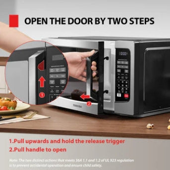 TOSHIBA EM131A5C-SS Countertop Microwave Ovens 1.2 Cu Ft with 12.4" Removable Turntable Smart Humidity Sensor