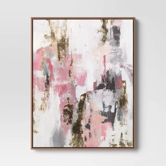 (Set of 2) 16"x20" Foil Abstract Canvas Framed Arts - Threshold™