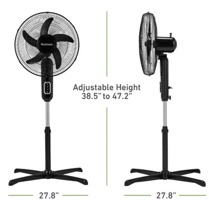 (New) Holmes 16" Blade Breeze Manual Stand Oscillating Fan Black