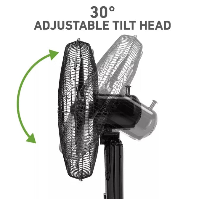 (New) Holmes 16" Blade Breeze Manual Stand Oscillating Fan Black