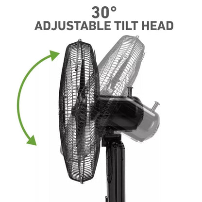 (New) Holmes 16" Blade Breeze Manual Stand Oscillating Fan Black