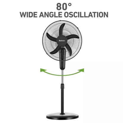 (New) Holmes 18" Digital Oscillating 3 Speed Stand Fan with Remote Control Black