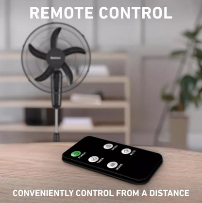 (New) Holmes 18" Digital Oscillating 3 Speed Stand Fan with Remote Control Black