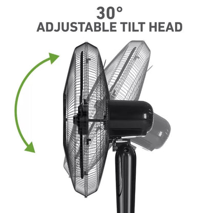 (New) Holmes 18" Digital Oscillating 3 Speed Stand Fan with Remote Control Black