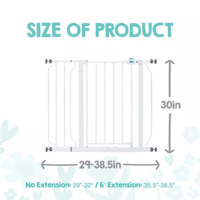 Regalo Easy Step Metal Walk Through Gate - White