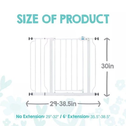 Regalo Easy Step Metal Walk Through Gate - White
