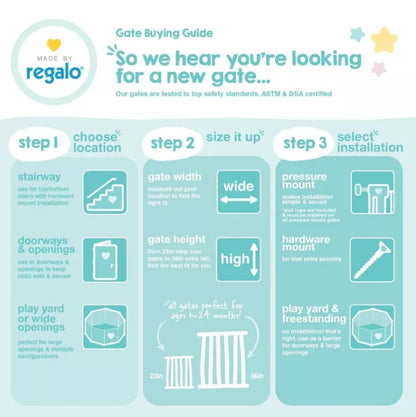 Regalo Easy Step Metal Walk Through Gate - White