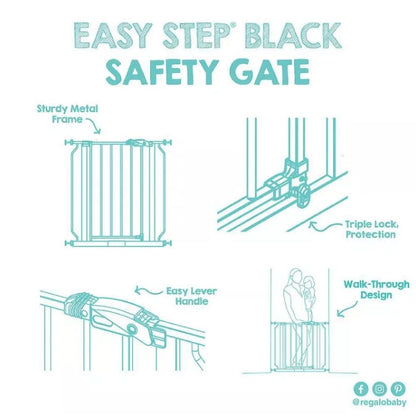 Regalo Easy Step Metal Walk Through Gate - White