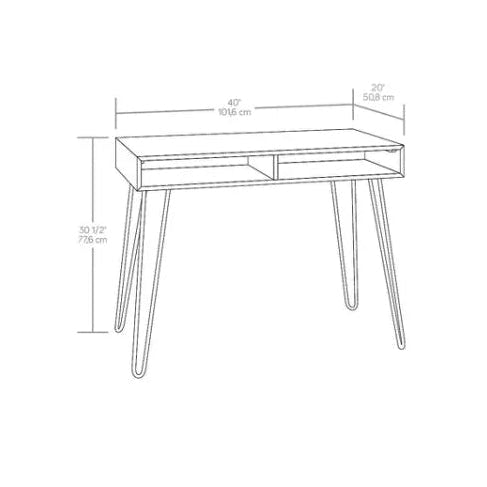 (New) Hairpin Writing Desk with Storage White - Threshold