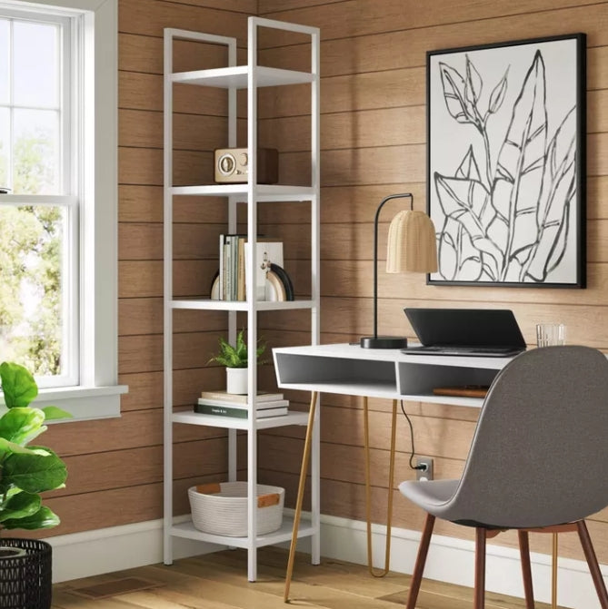 (New) Hairpin Writing Desk with Storage White - Threshold