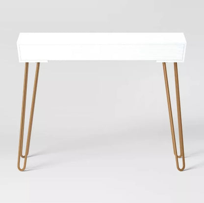 (New) Hairpin Writing Desk with Storage White - Threshold