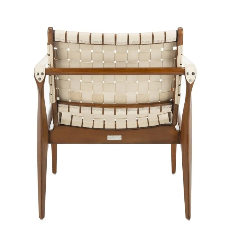 SAFAVIEH Couture Dilan Modern Leather Solid Safari Chair