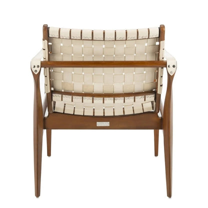 SAFAVIEH Couture Dilan Modern Leather Solid Safari Chair