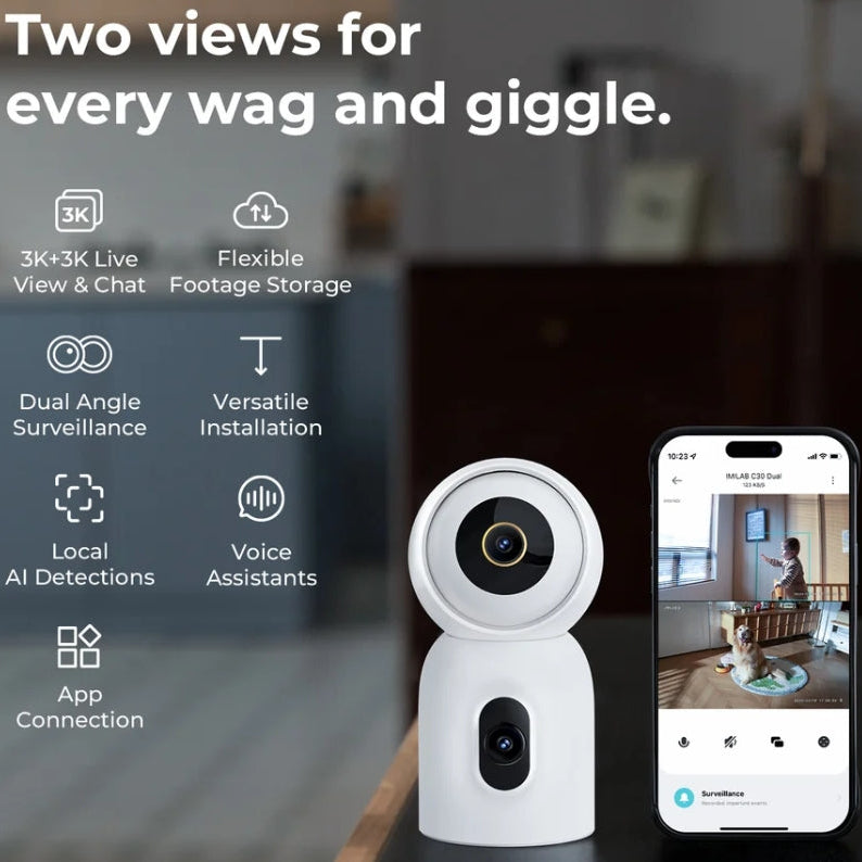 IMILAB C30 Dual 3K+3K WiFi Plug-in Indoor Camera