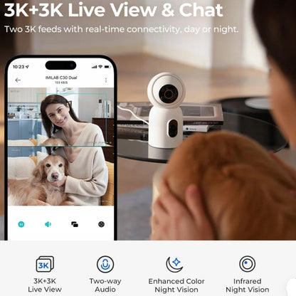 IMILAB C30 Dual 3K+3K WiFi Plug-in Indoor Camera