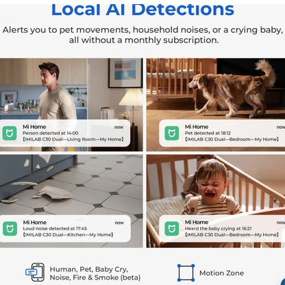 IMILAB C30 Dual 3K+3K WiFi Plug-in Indoor Camera