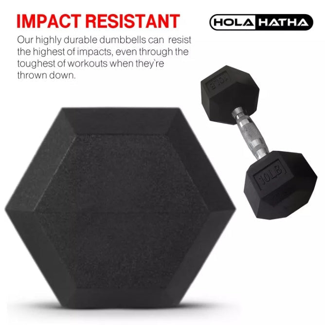 30lbs. HolaHatha Iron Hexagonal Cast Home Exercise Dumbbell