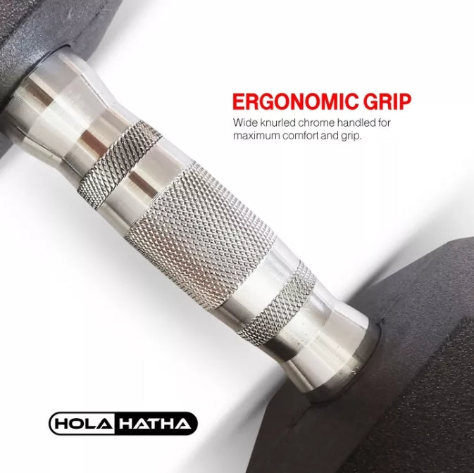 30lbs. HolaHatha Iron Hexagonal Cast Home Exercise Dumbbell
