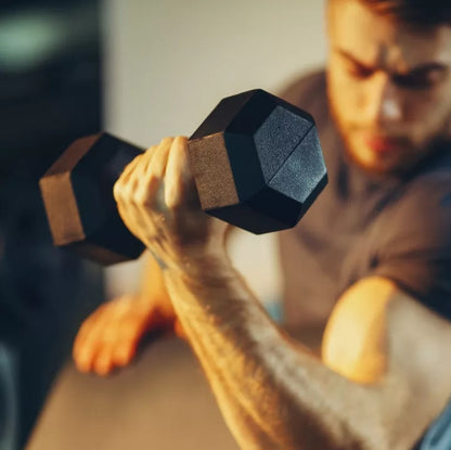 20lbs. HolaHatha Iron Hexagonal Cast Home Exercise Dumbbell Free Weight
