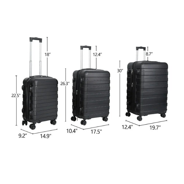 (New) ZENSTYLE 3 Pcs Suitcase Expandable Luggage Set