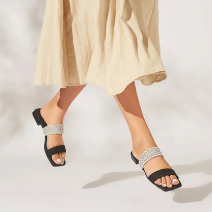 VIVAIA Maya Black Slide Sandals
