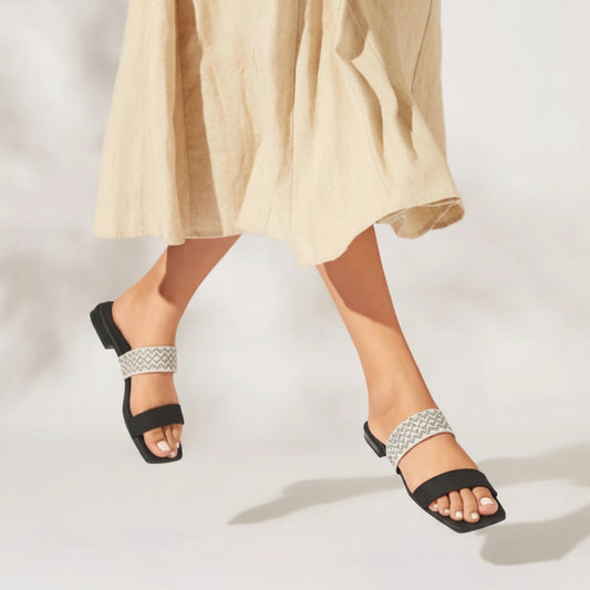 VIVAIA Maya Black Slide Sandals