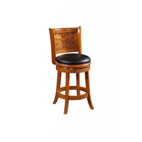 Boraam Industries Counter Height Round Seat Upholstered Swivel Wood Bar Stool and Back