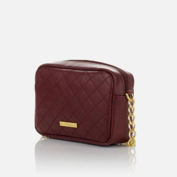 IMAN Platinum Quilted Leather Luxury Crossbody Bag