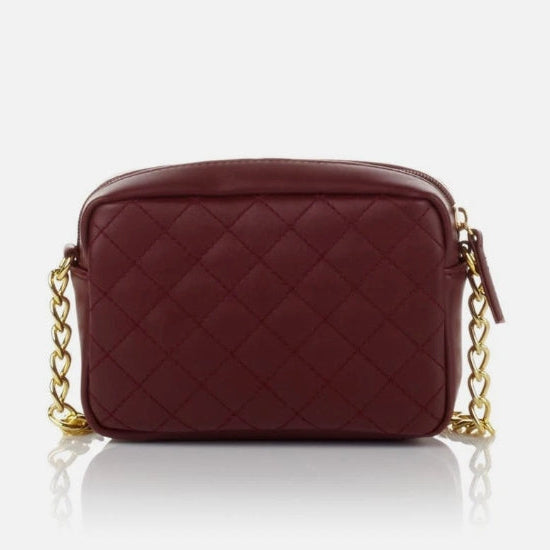 IMAN Platinum Quilted Leather Luxury Crossbody Bag