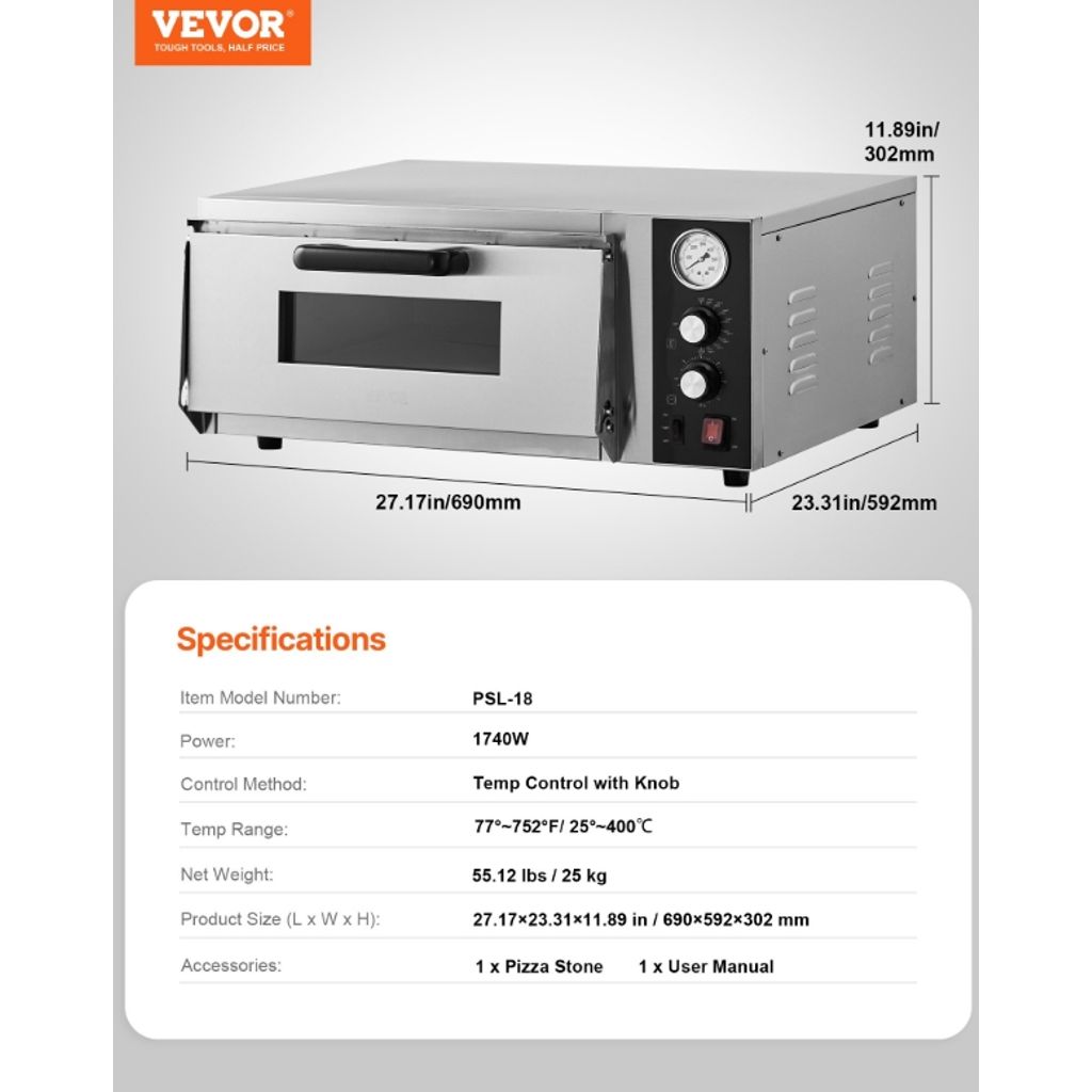 (New) VEVOR Electric Pizza Oven