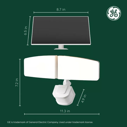 (New) GE Outdoor 5CCT Security 2 Head Solar Motion Sensing Light Fixture