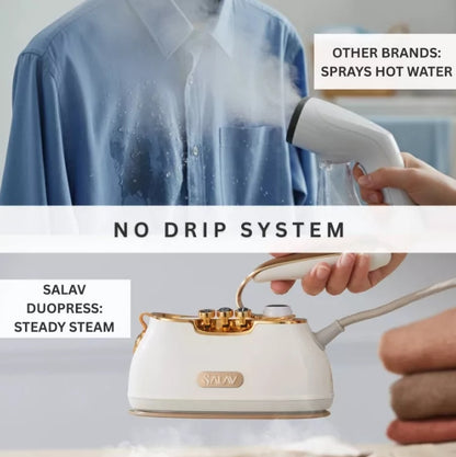 (New) SALAV IS-900 Retro Edition Duopress Steamer and Iron Pearl