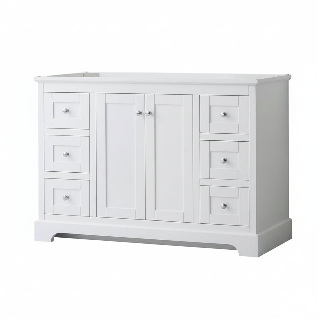 Wyndham Collection Avery 48-in White Bathroom Vanity Base Cabinet without Top