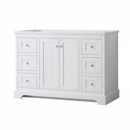 Wyndham Collection Avery 48-in White Bathroom Vanity Base Cabinet without Top