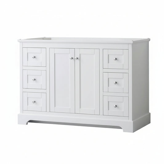 Wyndham Collection Avery 48-in White Bathroom Vanity Base Cabinet without Top