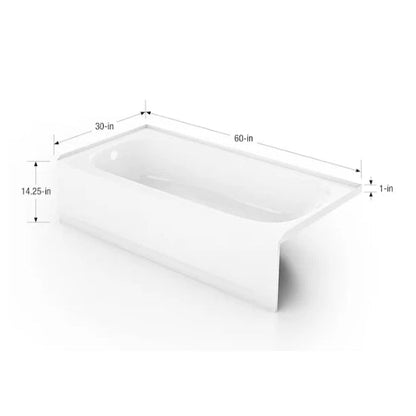 MAAX Pro Steel White Porcelain Bathtub (Left Drain)